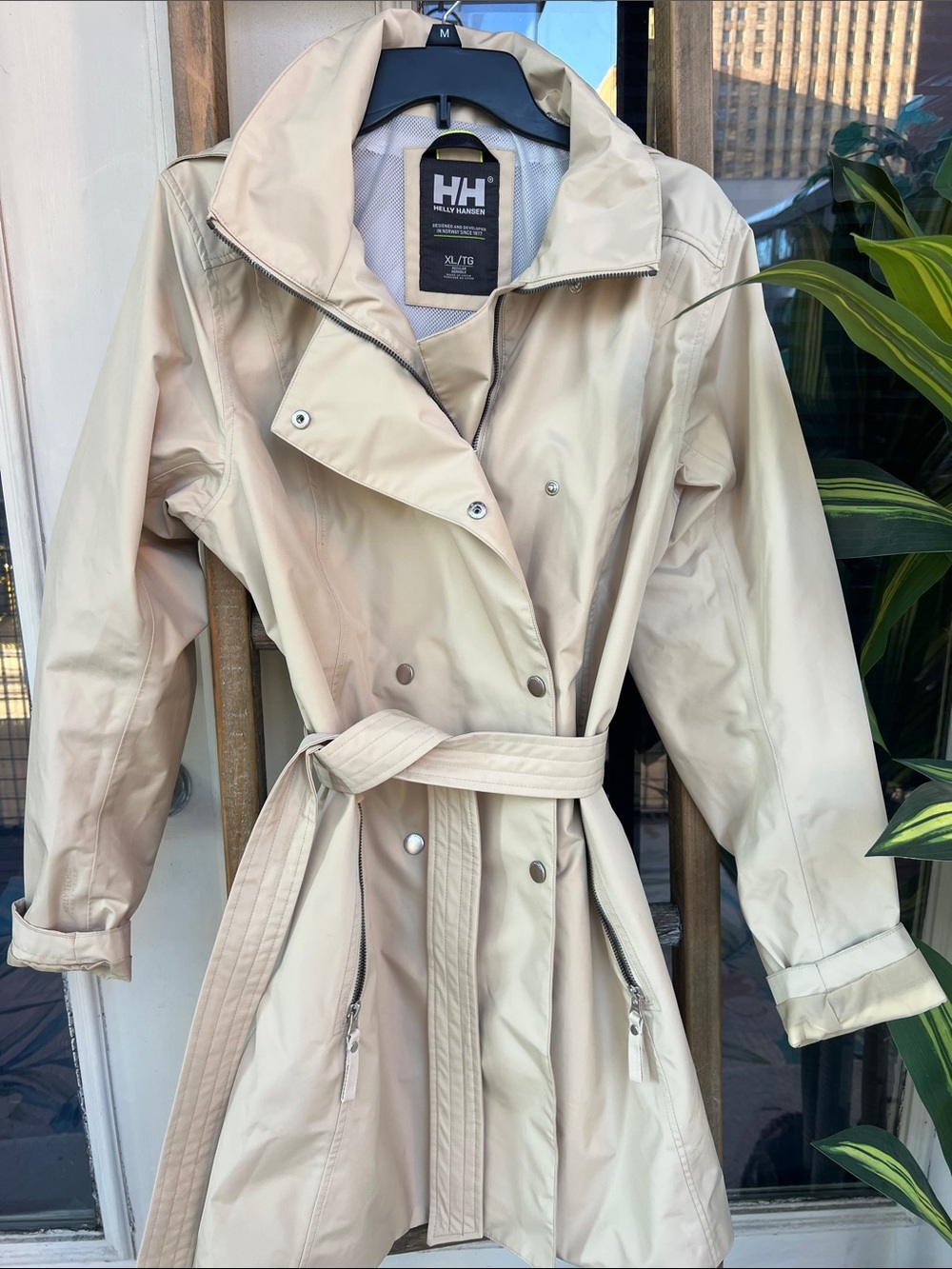 Helly Hansen Light Cream Trench Coat with Belt